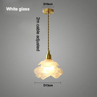 suspension rétro en verre pétales design fait main - vue 9 sur 8