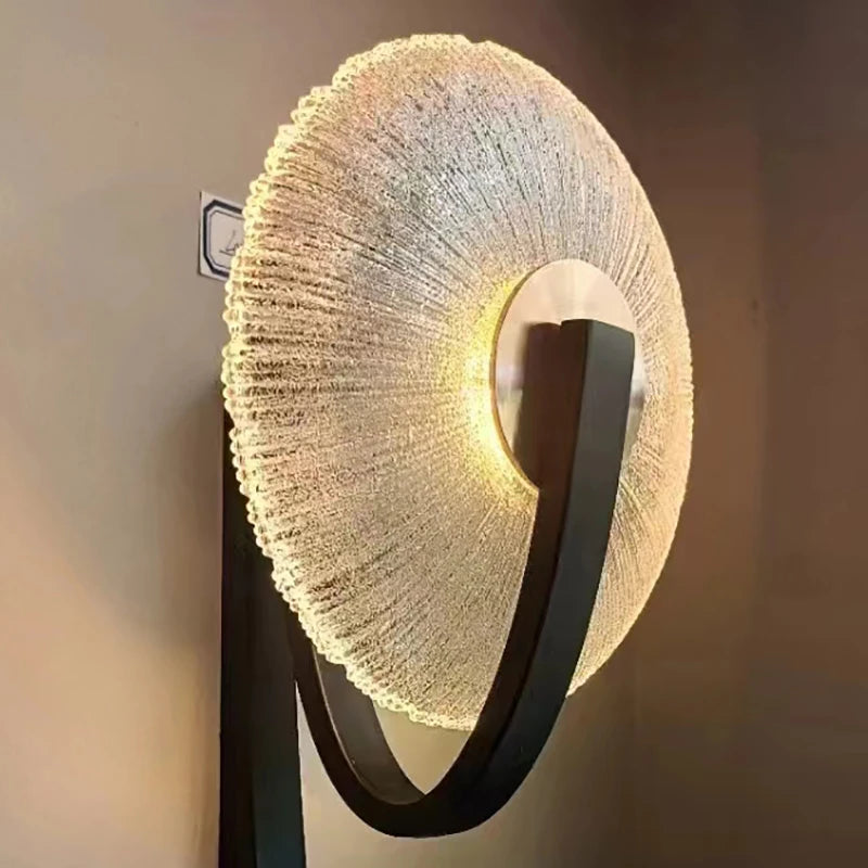 applique murale led métal verre transparent pour intérieur design élégant - vue 6 sur 8