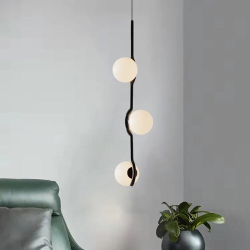 suspension simple en verre et métal avec fil réglable - vue 2 sur 10
