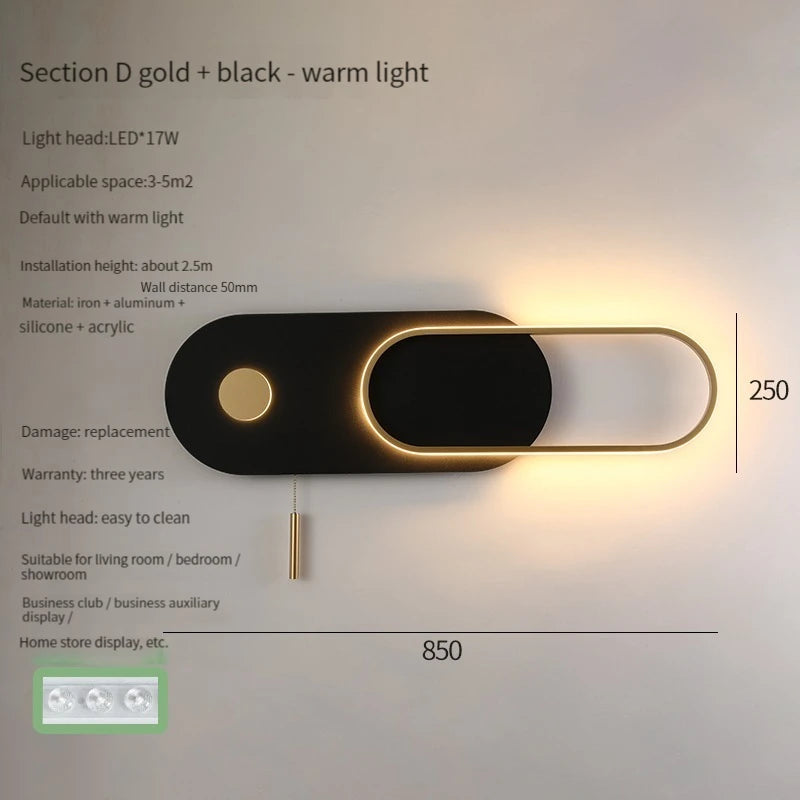 applique murale led moderne pour hôtel et éclairage domestique - vue 8 sur 12