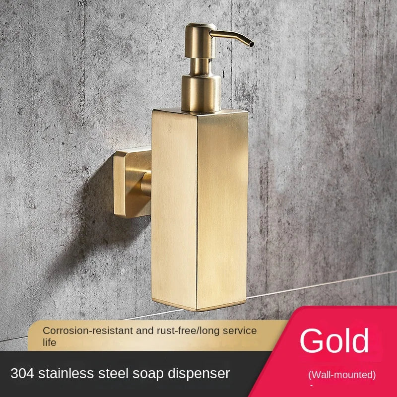 distributeur de savon mural en acier inoxydable 200 ml accessoires salle de bain - vue 8 sur 21