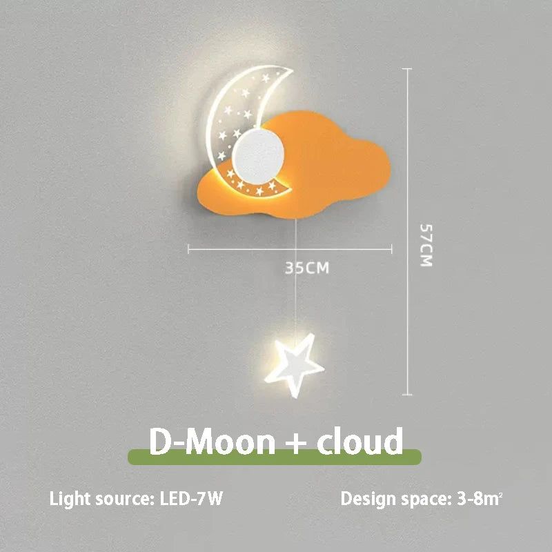 applique murale nuage et lune pour chambre d'enfant - vue 12 sur 22