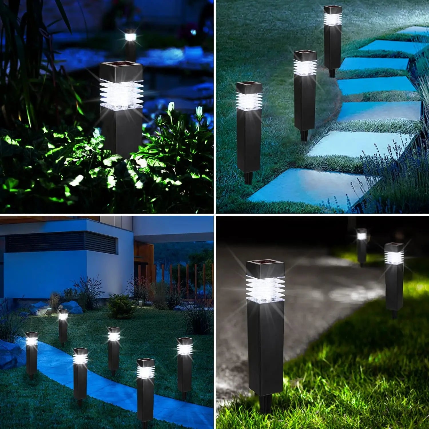 lampes solaires led de jardin imperméables pour éclairage extérieur - vue 6 sur 8