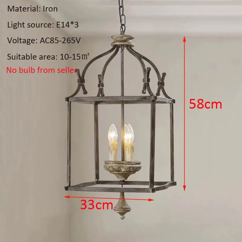 Créatif américain fer E14 lustre lumière porche Restaurant cuisine café chambre personnalité lumière Design lampes - vue 3 sur 7