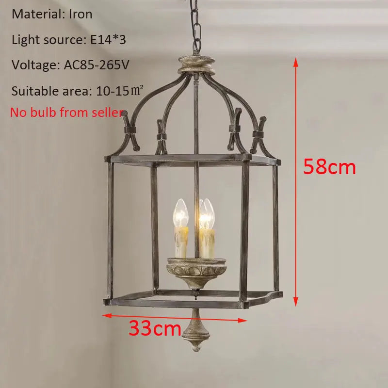 Créatif américain fer E14 lustre lumière porche Restaurant cuisine café chambre personnalité lumière Design lampes - vue 3 sur 7