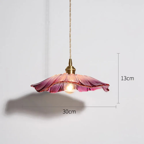 suspension rétro en laiton verre forme fleur décoration maison - vue 9 sur 11