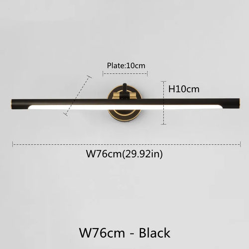 Américain Led salle de bain applique miroir lampe noir Bronze lampes de vanité pour la maison moderne intérieur appliques murales luminaire Makeu - vue 11 sur 11