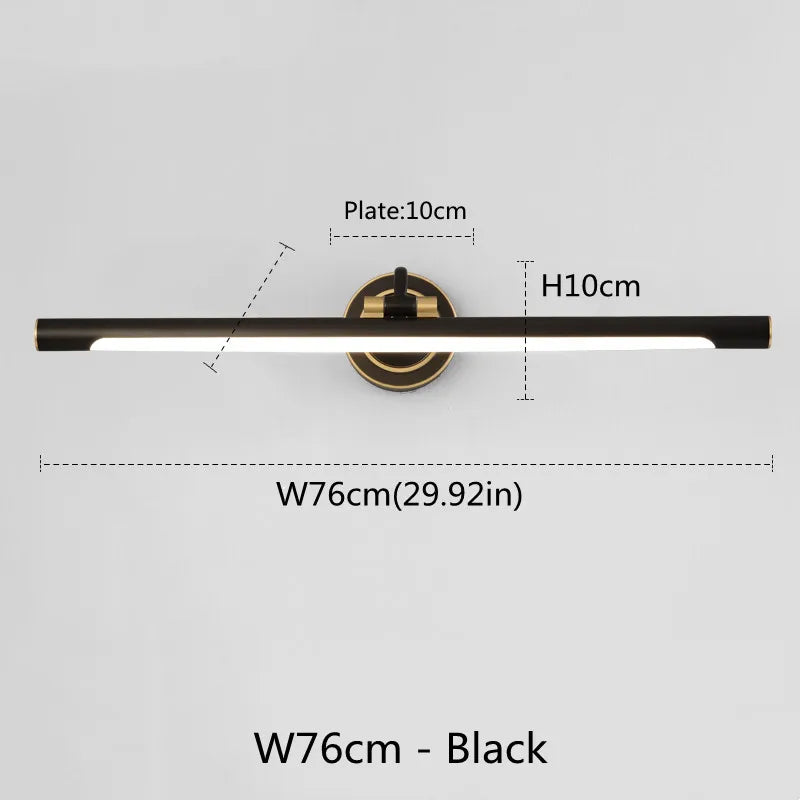 Américain Led salle de bain applique miroir lampe noir Bronze lampes de vanité pour la maison moderne intérieur appliques murales luminaire Makeu - vue 10 sur 11
