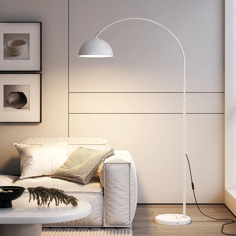 Lampadaire LED moderne Simple Base en marbre métal debout lumière chambre salon décoration coin lampadaire - vue 5 sur 12