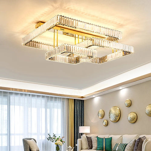 plafonnier Salon de luxe Smart Led moderne Hall brillant K9 cristal éclairage à la maison décoratifs - vue 2 sur 13