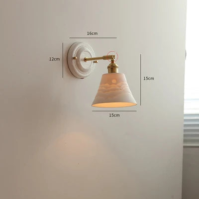 Applique LED nordique japonaise cuivre blanc - vue 11 sur 23