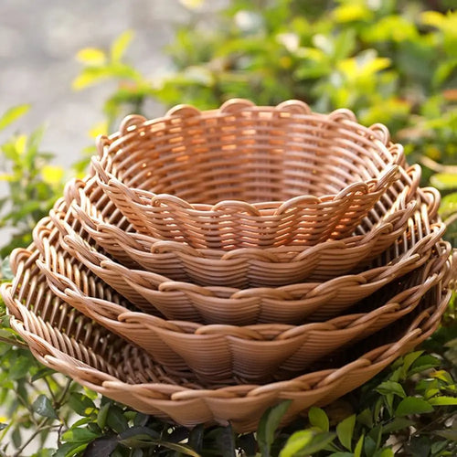 panier rond en osier pour rangement de divers objets - vue 4 sur 6