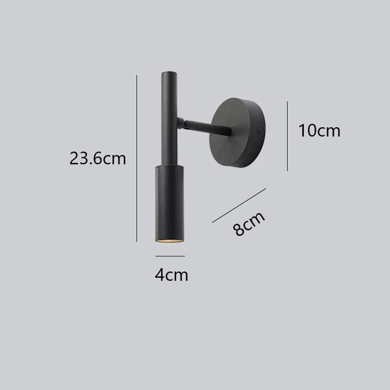 applique murale minimaliste nordique rotative led aluminium
