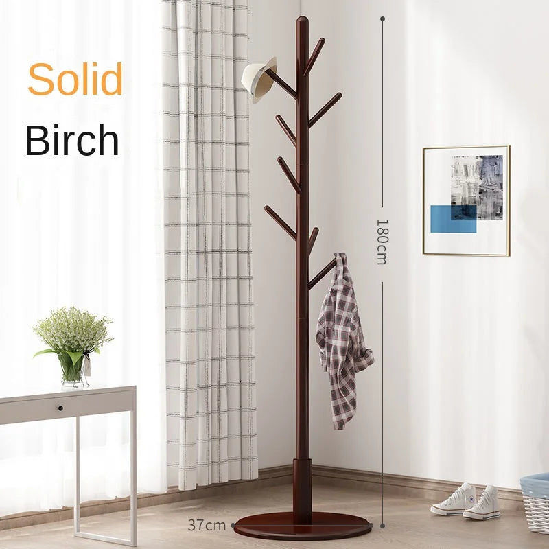 porte-manteau vertical en bois massif pour vêtements et accessoires - vue 12 sur 14
