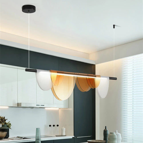Lustre acrylique moderne nordique Led en verre coloré - vue 4 sur 10