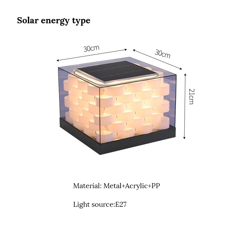 pilier lumière solaire extérieure étanche pour jardin villa - vue 11 sur 14