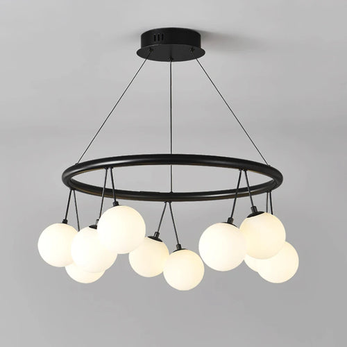 lustre led moderne en verre pour décoration intérieure - vue 2 sur 9