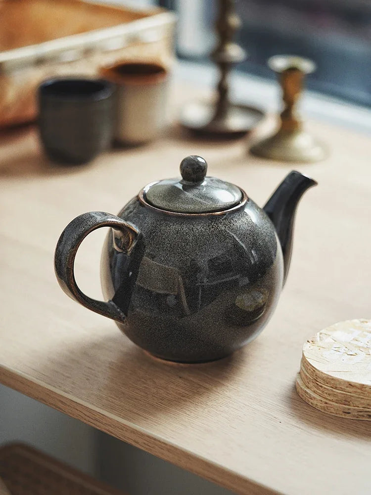 Theiere japonaise en porcelaine sous émail haute temperature - vue 5 sur 6