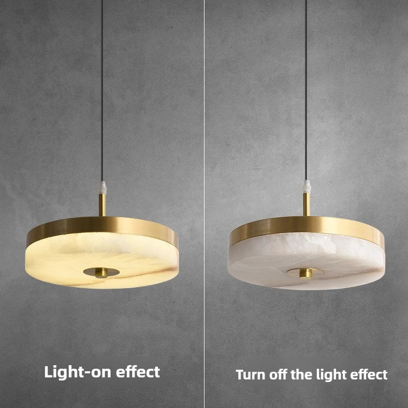 suspension en marbre blanc design en cuivre pour intérieur élégant - vue 4 sur 7