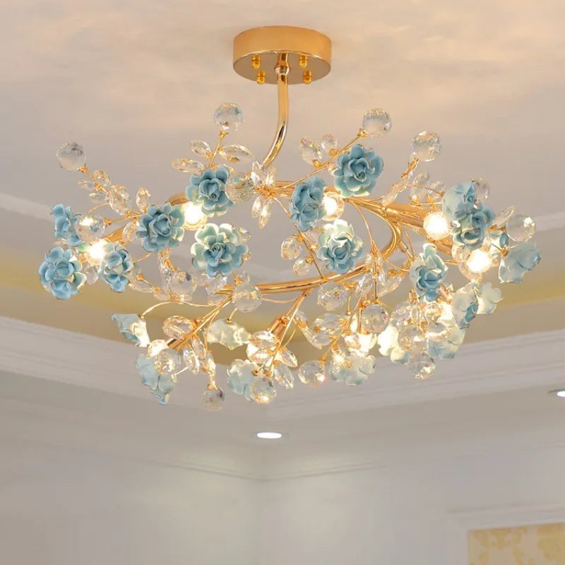 lustre en céramique italien éclairage cristal pour mariage et intérieur - vue 3 sur 14