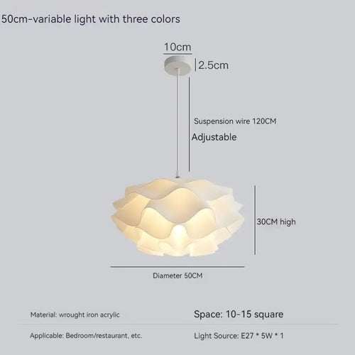 Suspension Créatif Nordique Fleur Acrylique Pin LED Simple Salon Chambre Enfants Décoration Éclairage Intérieur - vue 13 sur 13
