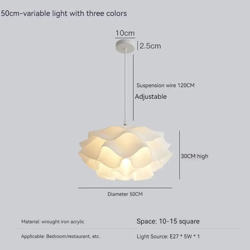 Suspension Créatif Nordique Fleur Acrylique Pin LED Simple Salon Chambre Enfants Décoration Éclairage Intérieur - vue 12 sur 13