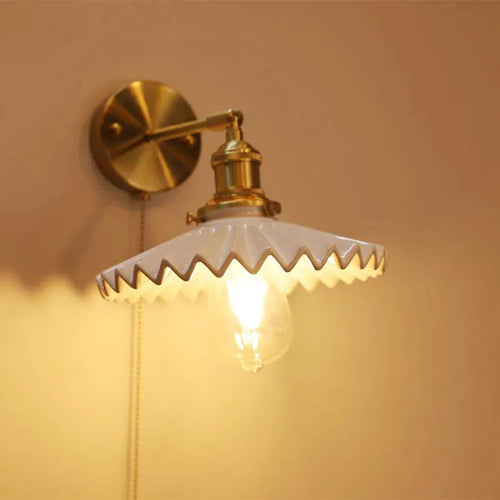 applique murale led antique avec interrupteur à tirette - vue 2 sur 10