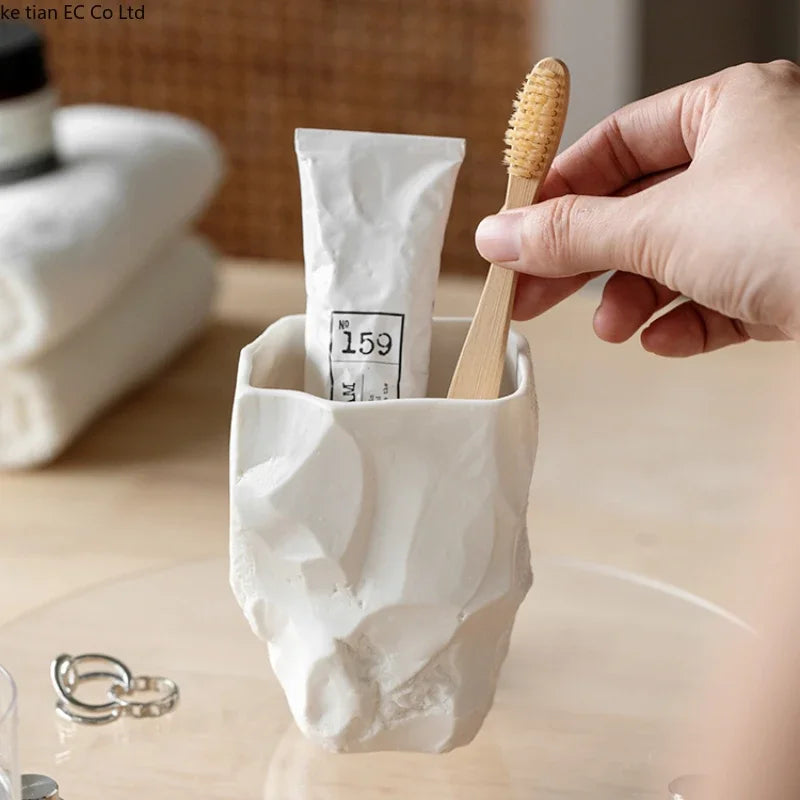 tasse de bain de bouche en forme de roche pour accessoires de salle de bain - vue 3 sur 10