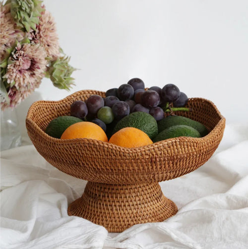 paniers en rotin pour fruits et rangement décoratif - vue 2 sur 8