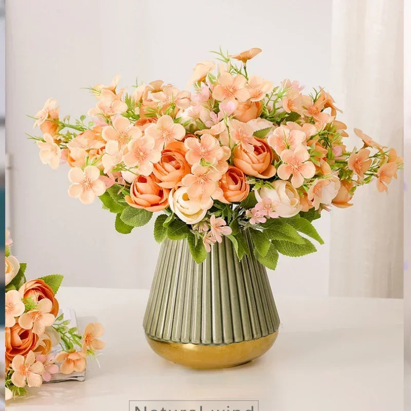 bouquet de fleurs artificielles en soie pour décoration intérieure - vue 3 sur 12