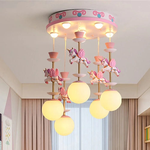 Lustres de chambre d'enfants plafonnier mignon fantaisie moderne lampe à LED créative avec animal salon filles chambre lumière - vue 2 sur 12