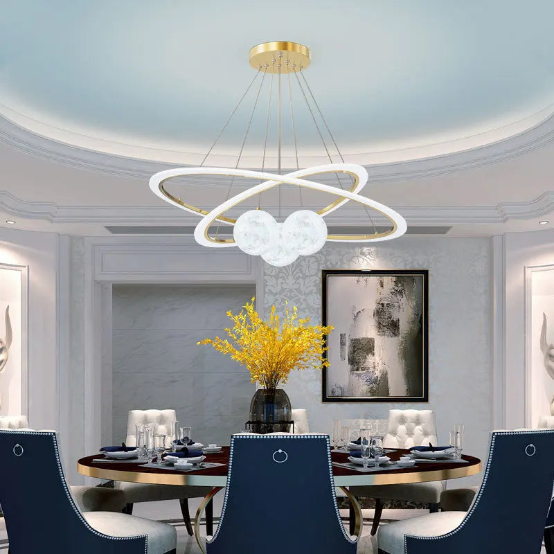 lustre en verre design nordique éclairage intérieur créatif décoratif - vue 4 sur 11