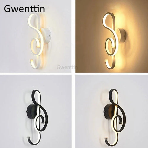 applique murale design notes de musique lumières LED pour décoration moderne - vue 6 sur 6