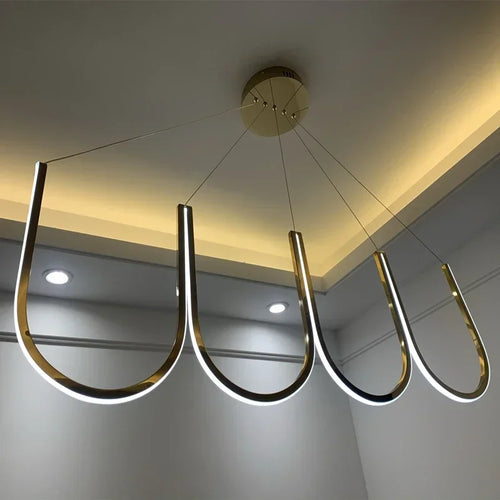 suspension LED design moderne idéale pour intérieur hôtel villa - vue 3 sur 9