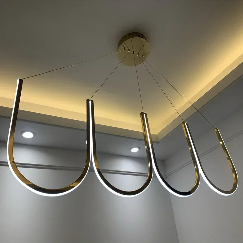 suspension LED design moderne idéale pour intérieur hôtel villa - vue 3 sur 9