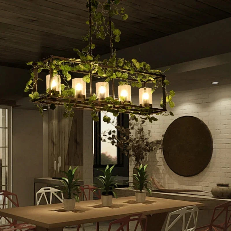 lustre végétal pour décoration de restaurant et bar - vue 6 sur 14
