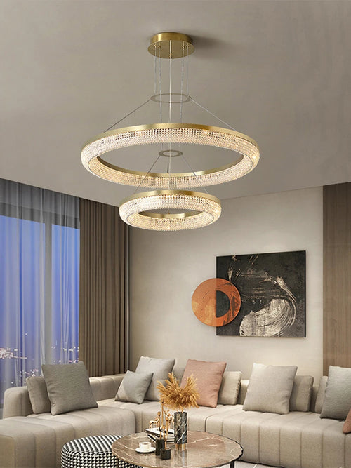 lustre de luxe led rond design moderne 	 pour intérieur - vue 4 sur 21