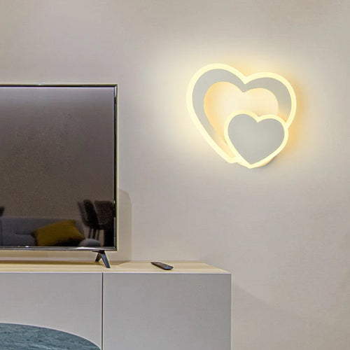 applique murale led simple design coeur nordique moderne - vue 5 sur 8