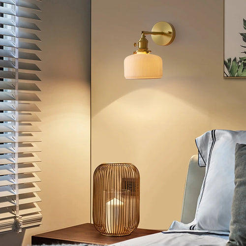 applique murale rechargeable en céramique avec interrupteur rotatif style vintage - vue 4 sur 21