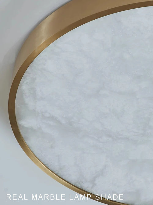 plafonnier led en marbre au design moderne en cuivre brossé - vue 4 sur 11