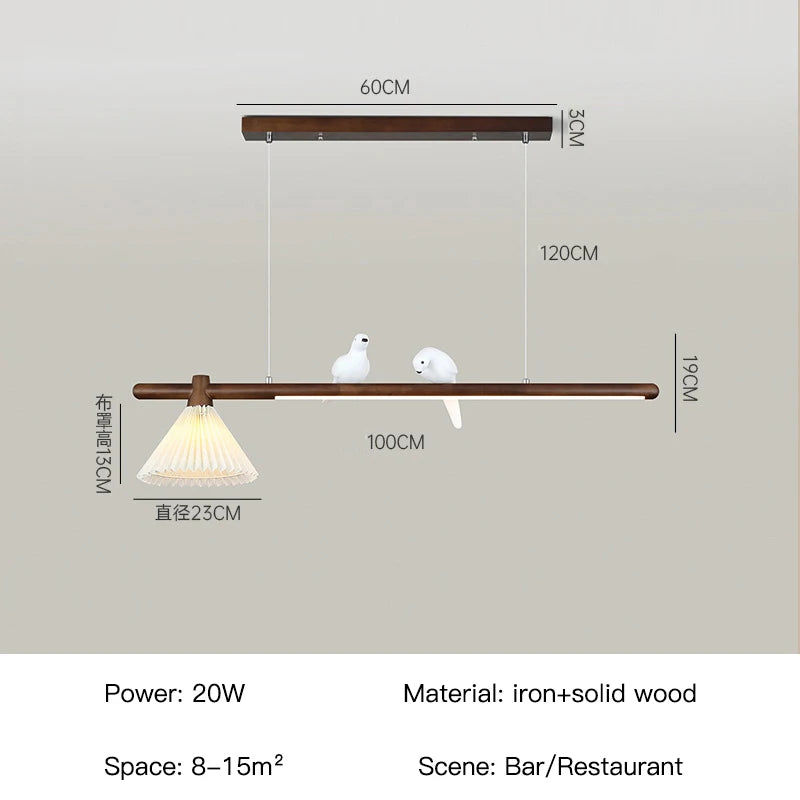 lustre moderne en bois suspension créative pour décoration intérieure - vue 8 sur 10