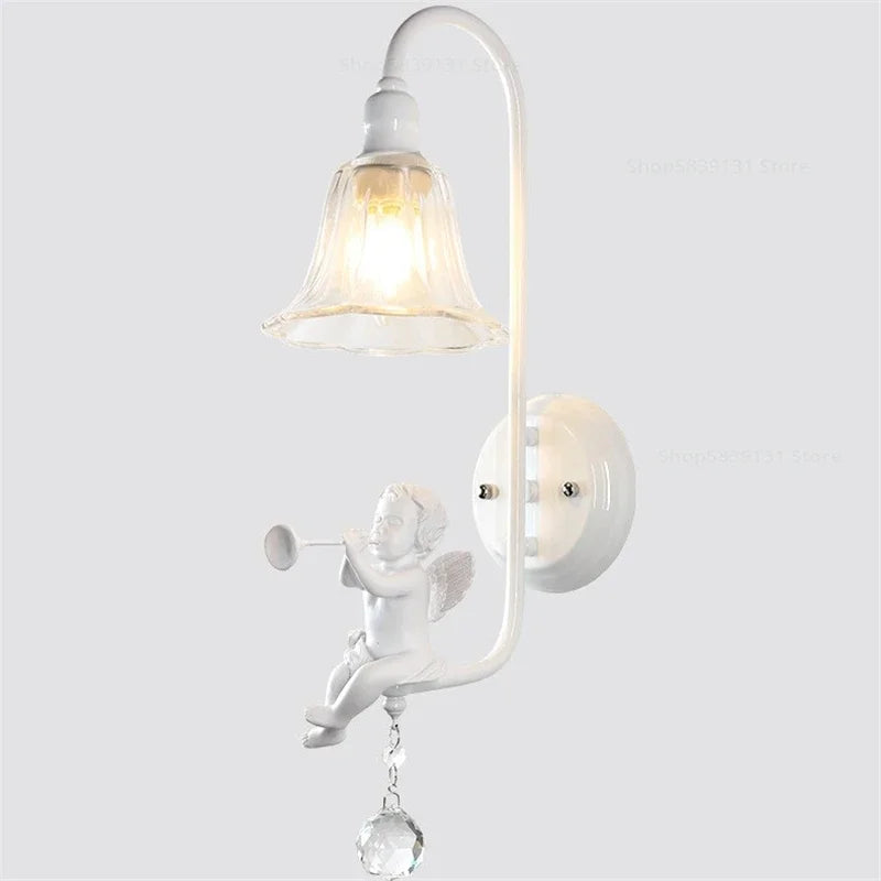 applique murale moderne en résine forme d'ange décorative lumineuse - vue 11 sur 12