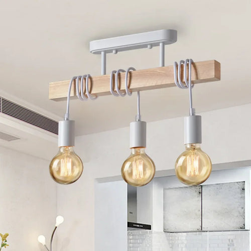 suspension double usage rétro art américain en bois
