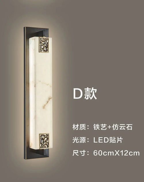 applique murale moderne en marbre chinois avec nœud et lumière led - vue 11 sur 11