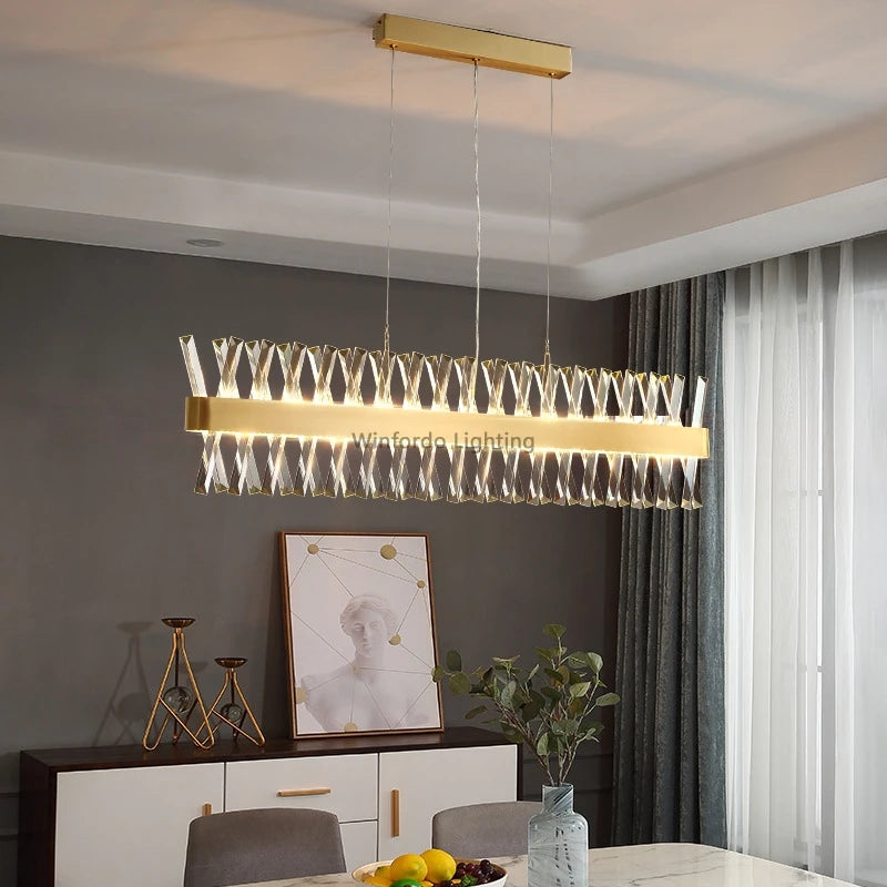 lustre de luxe en cristal winfordo wf-xd009 éclairage d'intérieur - vue 5 sur 10