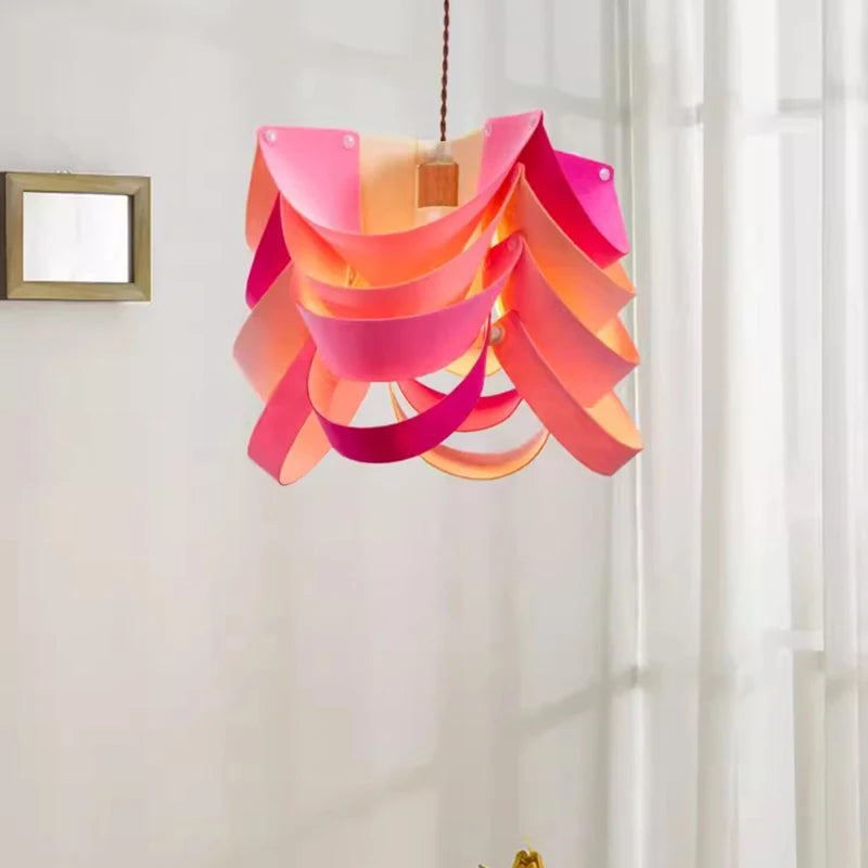 Art Design Restaurant Pendant Lamps Detachable Felt Sconces LED E27 Hanging Light for Living Room Dining Table Green White Pink - vue 4 sur 11
