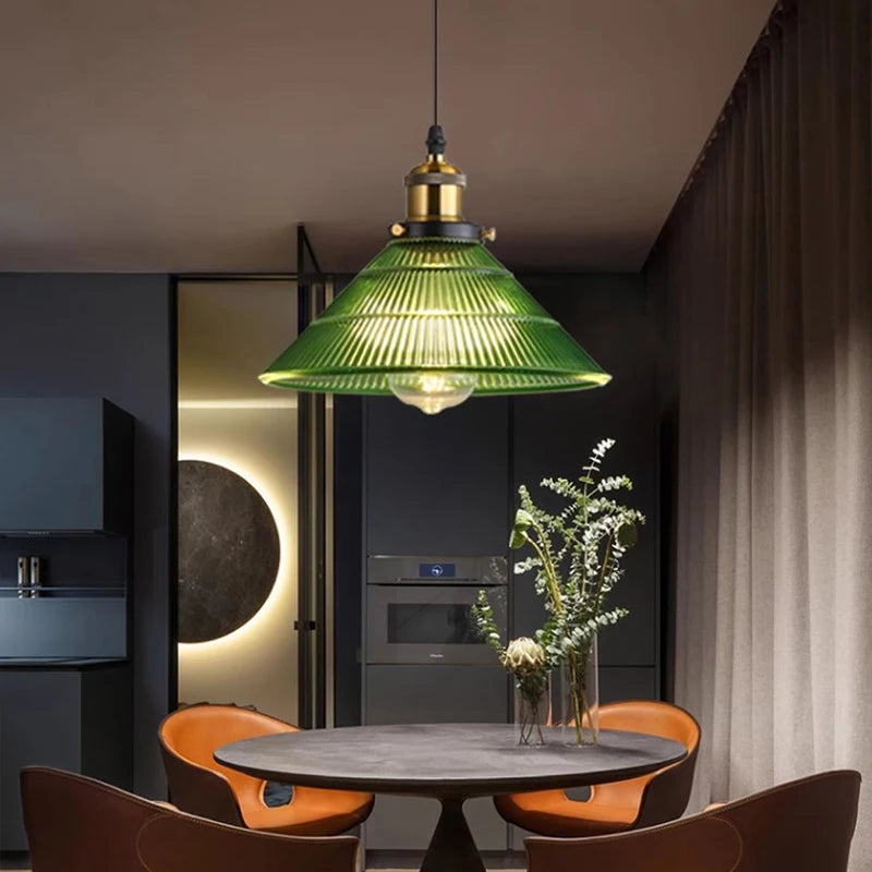 suspension en verre à rayures pour éclairage intérieur décoratif - vue 3 sur 8
