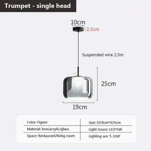 suspension en verre à plusieurs têtes pour intérieur moderne - vue 17 sur 23