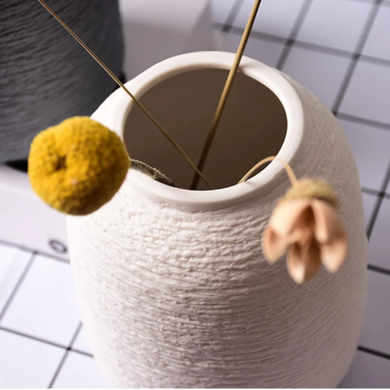 vase en céramique décoratif pour fleurs sèches intérieur maison - vue 6 sur 10