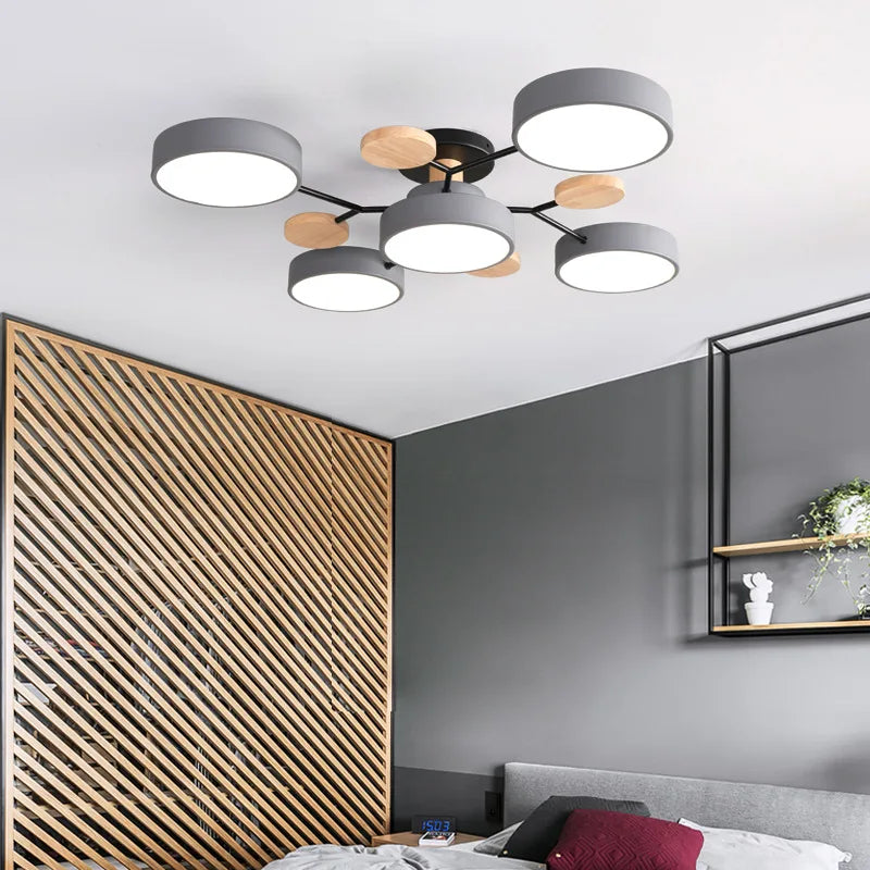 lustre en bois led style nordique pour diverses pièces - vue 4 sur 22